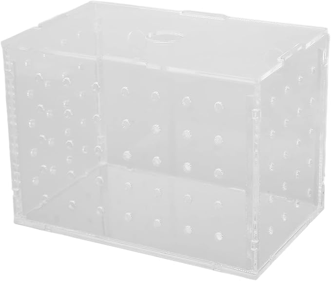 Fish Breeder Box, High Transparency Acrylic Hatchery Incubator Tank, Aquarium Fish Breeding Box with Suction Cups, Isolation Box for Baby Fishes Shrimp Clownfish, Easy to Observe a (11 * 7 * 8CM)