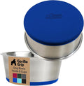 GORILLA GRIP Set of 2 Dog Bowls, Holds 8 Cups (64 fl oz), Heavy Duty Metal Food and Water Bowl for Feeding Dogs and Cats, Dishwasher Safe, Rust Resistant Stainless Steel, BPA Free Rubber Base, Blue