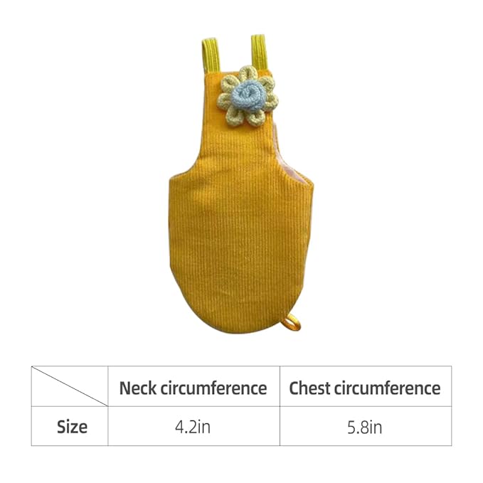 WAYUTO Pet Bird Diapers Cute Sun Flower Parrot Flight Suit with Elastic Strap Harness Equippable Washable Liners Cockatiel Clothes Nappy Light Weight Warm for Small Birds Cosplay Photo Prop