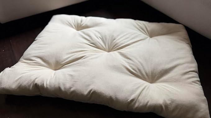 Rectangular Muslin Dog Bed Insert with Raw Cotton Filler, Natural Pet Bed Cushion Insert, Breathable Inner Pillow for Dog Bed Covers (Medium 36"x22"x4")