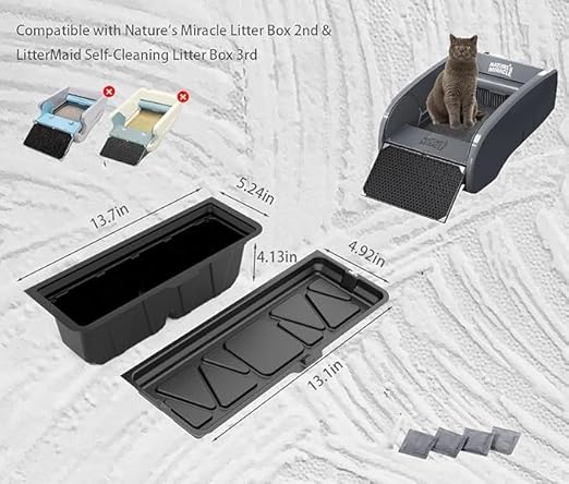20PCS Disposable Waste Receptacles Compatible with Natures Miracle 2nd,for LitterMaid Litter Box 3rd,Disposable Cat Litter Box with Charcoal Bags (Machine NOT Included)