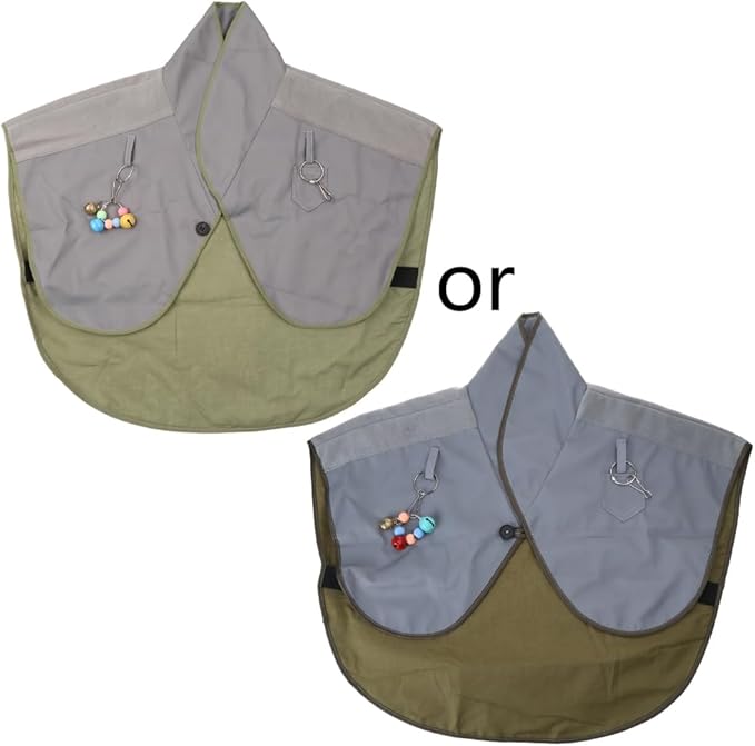 Interactively Play Parrot Shoulder Protector Neck Guard Pet Bird Parakeets Shawl Anti-Scratch Multifunctional Shawl - 1Pcs (Grey-Regular)