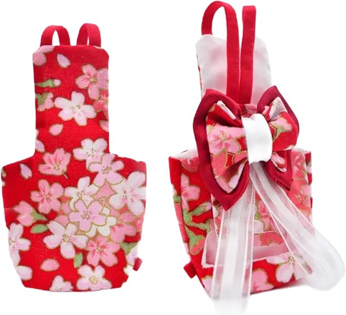 Bird Flight Suits Diapers, Parrot Flight Suits Diapers for Monk Parakeets, Cockatiels Flight Suits, Parrot Clothes, Bird Training Nappy Suit Liners Clothes (S, Red-B)