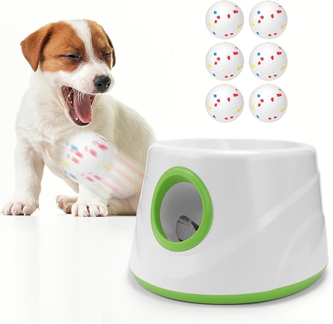 Automatic Dog Ball Launcher, Ball Thrower for Dogs (2.3” ETPU Balls *6)