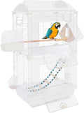 27.95 inch Flight Bird Cage Portable Bird Carrier Travel Bird Cage for Conure Sun Parakeet Green Cheek Conure Lovebird Budgie Finch Canary Travel Birdcage with Handle and Perches