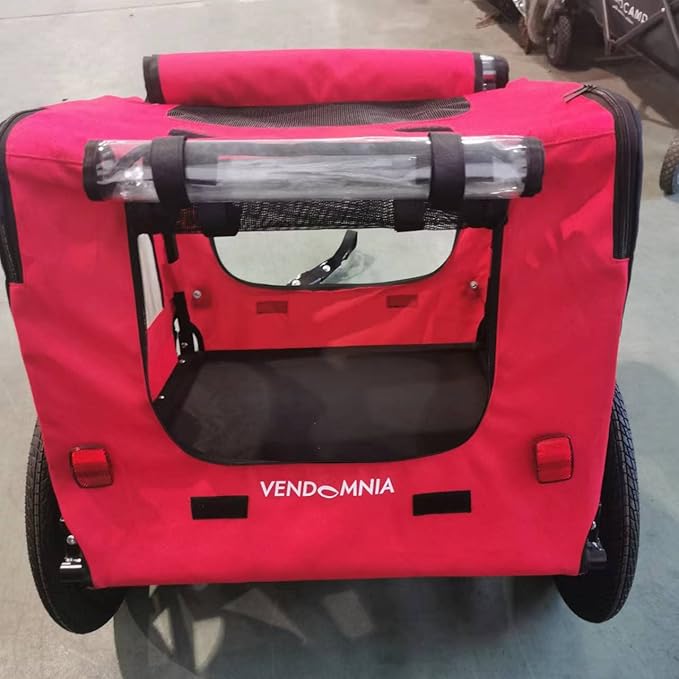 HomVent Dog Bike Trailer - Folding Pet Carrier Wagon with 16 Inch Wheels for Small and Large Dogs