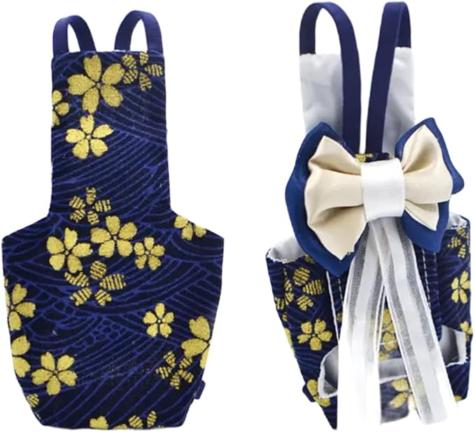 Bird Diapers, Monk Parakeet, Cockatiel Flight Suits, Reusable Bird Training Nappy Suit Liners (L, Navy)