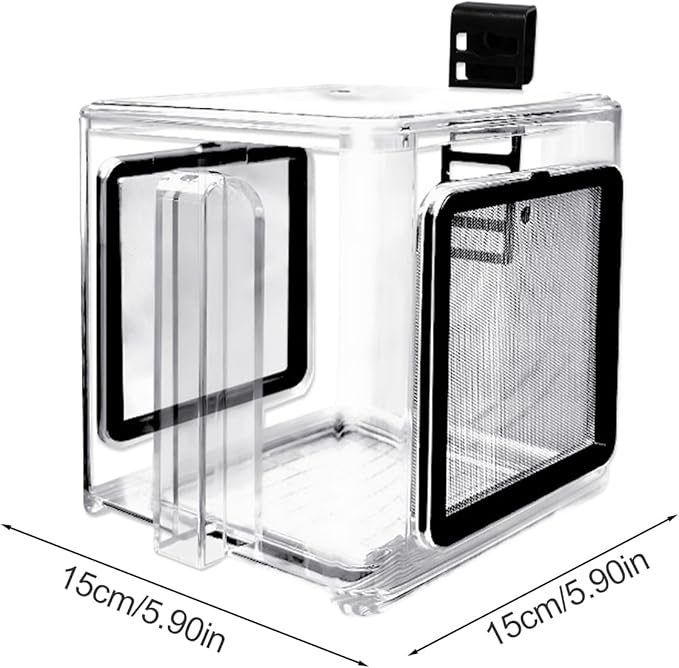 Aquarium Nursery Cage, Water Tank Breeding Container, Fish Separation Tray, Hatchery Incubator Accessory, Shrimp and Guppy Grow Box, Saltwater Isolation Basket for Small Fish and Crustaceans