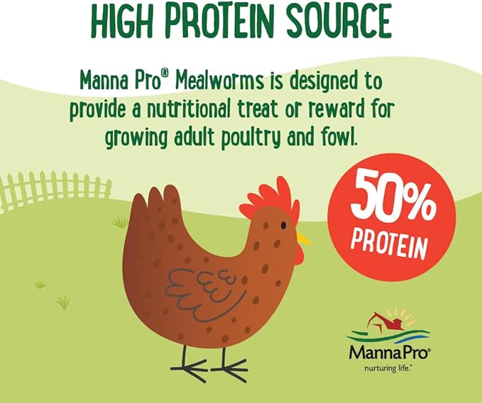 Farmhouse Favorites Dried Mealworms for Chickens, 5 lb, Chicken Treats, Meal Worm, 100% Natural Bird Food for Hens, Turkeys, Geese, Guinea Fowl, Duck Food, Poultry Scratch, Meal Worms for Wild Birds