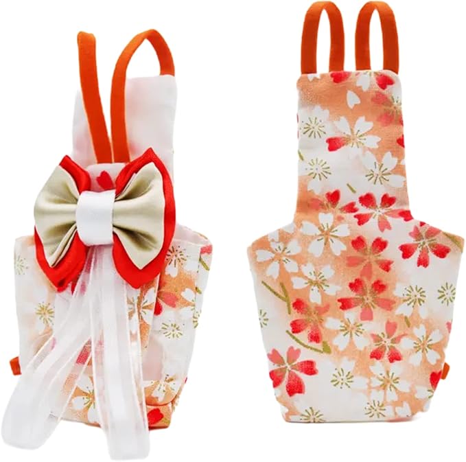 Bird Flight Suits Diapers, Parrot Flight Suits Diapers for Monk Parakeets, Cockatiels Flight Suits, Parrot Clothes, Bird Training Nappy Suit Liners Clothes (S, Orange)