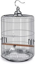 Birdcage Indoor Outdoor Bird Cage Metal Round Birdcages Large Hanging Bird Carriers Parrot Flight Cage for Travel Home Flight Cage for Birds(37cm)