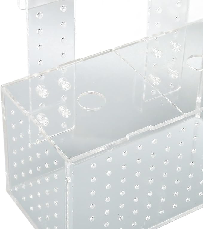 Fish Breeding Isolation Box Acrylic Aquarium Hatchery Transparent with Adjustable Hook - High Visibility, Secure Lid, Suitable for Small Fish Tank Use (17 * 9 * 10CM)