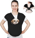 Supet Dog Sling Carrier for Small Pets, Hands Free Cat Sling, Reducing Back Neck Pain Anti-Anxiety Puppy Front, Adjustable Soft Dog Carrying (Black, Plus)