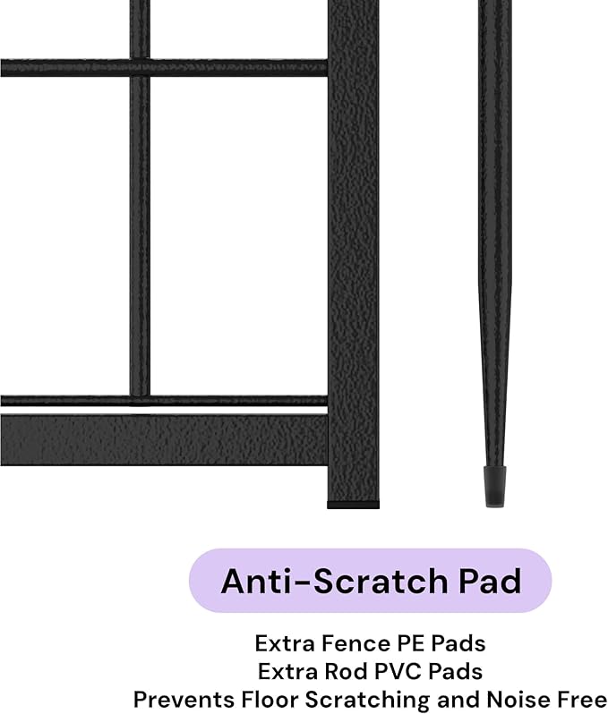 SunsGrove Dog Playpen for Outdoor, Heavy Duty 24 Inch 2 Panels Puppy Play Pen for Indoors, Free and Safe Play Dog Fence, Black