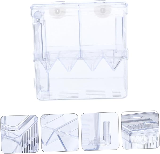 Breeding Tank Aquarium Isolation Box Fish Hatchery Box for Safe Fry Separation and Improved Survival Rate Water Design Dual Chamber Setup