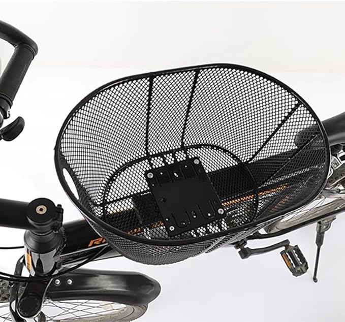 Dog Bike Basket – Bicycle Pet Carrier with Quick-Release Mount, Safety Tether & Metal Wire Frame – Front Bike Basket for Small Dogs & Cats, 34×23×18 cm, up to 25 lb(Under 15 pounds)