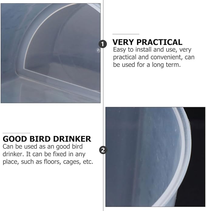 6Pcs Large Plastic Feeding and Water Cups for Pigeon Cage, Thickened Half-Round Bird Feeders and Watering Supplies for Pigeon and Bird Cage Use