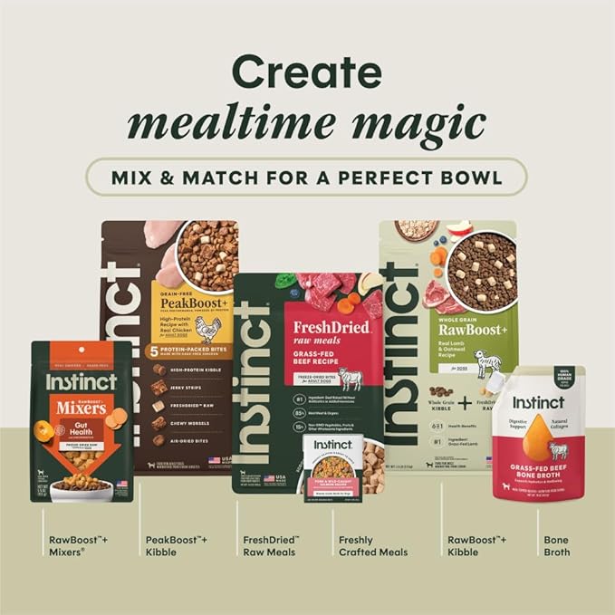 Instinct Freeze-Dried Meals, FreshDried Bites, Natural Dog Food, Grain-Free - Grass-Fed Beef, 14 oz. Bag