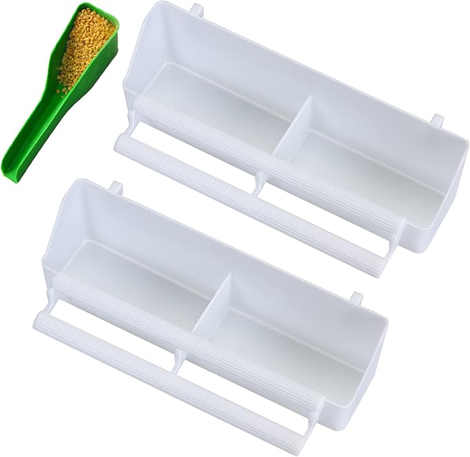 2 Pack Bird Water Dispenser for Cage, Hanging Bird Waterer Food Feeder with 1 Feeder Accessories