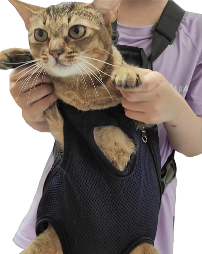 Pet Carrier Backpack - Adjustable Pet Front Cat Dog Carrier Backpack Travel Bag,Legs Out,Easy-Fit for Traveling Hiking Camping for Small Medium Dogs Cats Puppies. (Apricot, Medium)