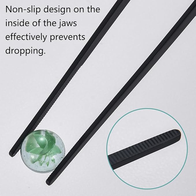 SagaSave Aquarium Tweezers Stainless Steels Feeding Tongs Extra Long 15 inches Aquarium Feeding Tool for Snakes, Lizards, Spiders, Frogs, Scorpions Feeder(Curved Jaw)
