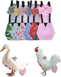 MANON ROSA Chicken Diapers Bantam Hens - Reusable 6-Piece Set with Bow Ties Poultry Nappies Washable Waterproof for Geese Pet Ducks Silkie (6D L)