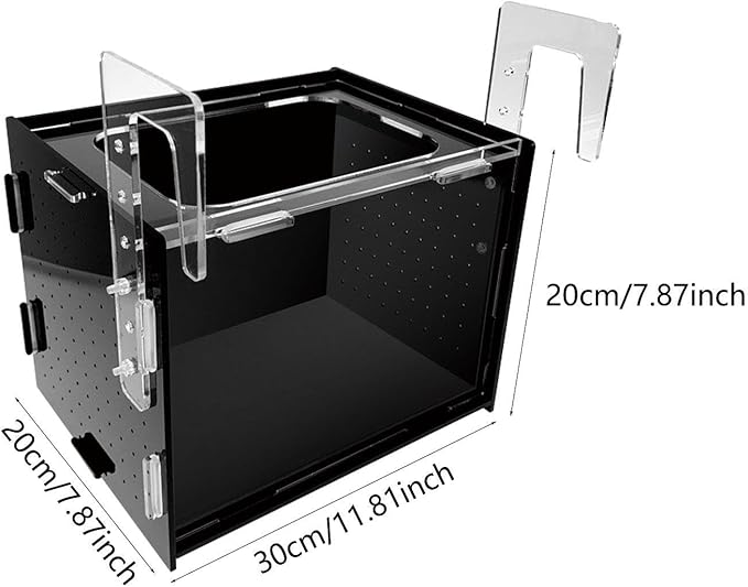 Fish Breeding Box Isolation Tank Clear Hanging Incubator Sturdy Separation Easy Installation for Clownfish Betta Shrimp- 30x20x20cm