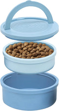 KindTail Dog Travel Bowls - Set of 2 Portable Pet Food & Water Dishes with Lid & Handle - Each Nesting Container Includes a Non-Slip Silicone Base - Microwave & Dishwasher Safe - BPA & Toxin-Free
