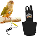 MANON ROSA Bird Diapers Leash Set Washable Reusable Handmade Flight Suit Waterproof Inner Layer - Protective Parrot Nappy Clothes Parakeets Macaws Budgies Canaries (Black3,Myna)