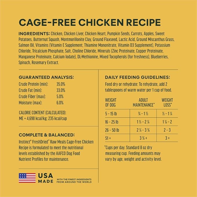 Instinct Freeze-Dried Meals, FreshDried Bites, Natural Food, Grain-Free - Cage-Free Chicken, 14 oz. Bag
