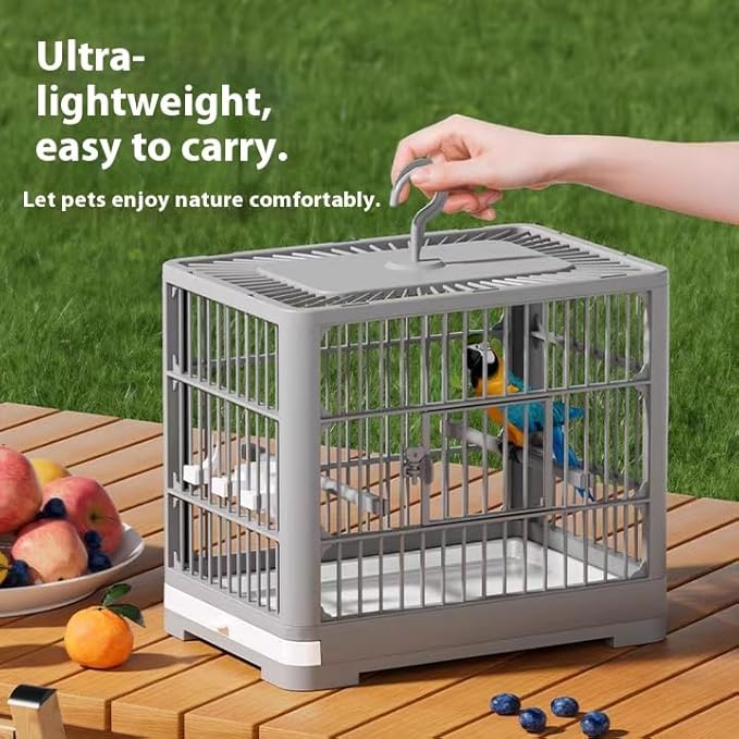 2026 New Bird Carrier Cage, Travel Bird Cage, Portable Bird Carrier, Small Birds Lightweight Parrots Cage, Detachable Tray Hook Handle Easy Transport Bird House for Travel Outdoor (Green)