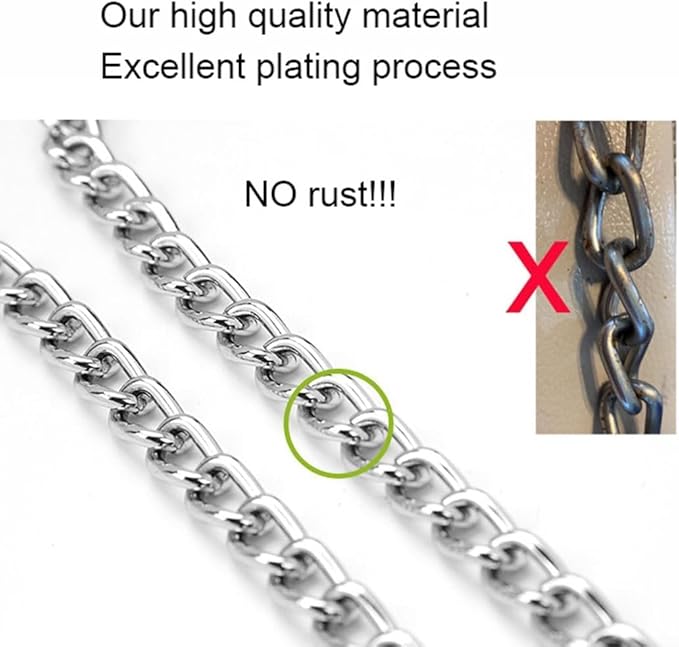 Chain Choke Collar for Dogs, Metal Slip Link Training Heavy Duty Dog Collar Martingale Puppy Collars for XXS XS Small Medium Large Big XL Breed Dogs (Silver, XS(Neck Max 12inch) D2.0mm)