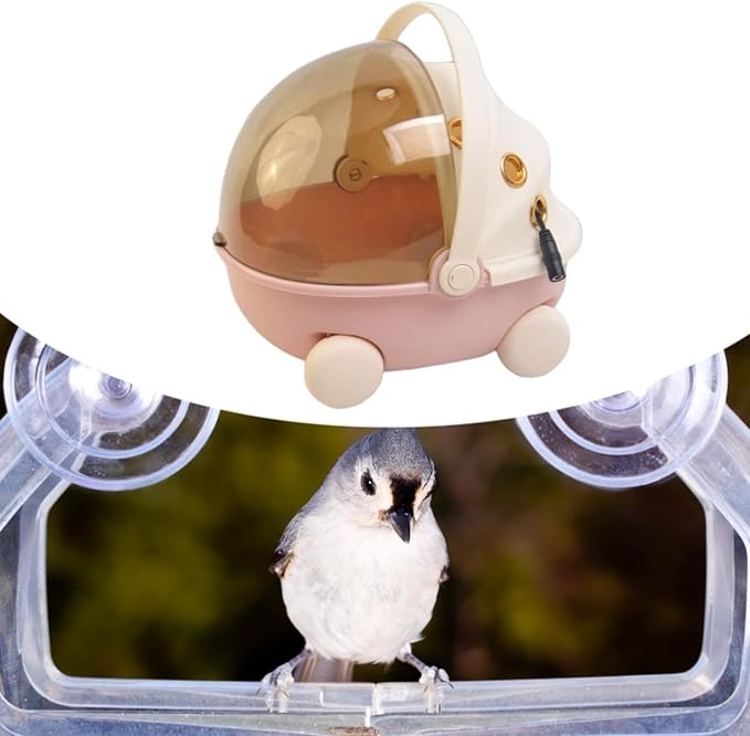 Heated Bird Carrier Bag Winter Warm Bird Nest Sturdy Small Animal Carry Cage for Finch Parrots Hiking Traveling, Pink