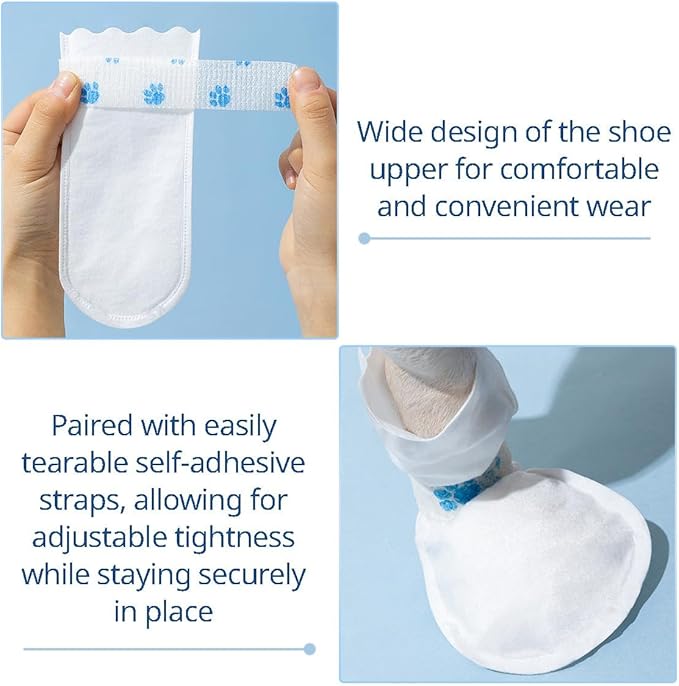 MANON ROSA Duck Shoes for Real Ducks Chickens 6-Pair Waterproof & Disposable Booties with Self-Adhesive Bandage for Waterfowl Wound Foot Care Bumblefoot (Waterproof Version,L)