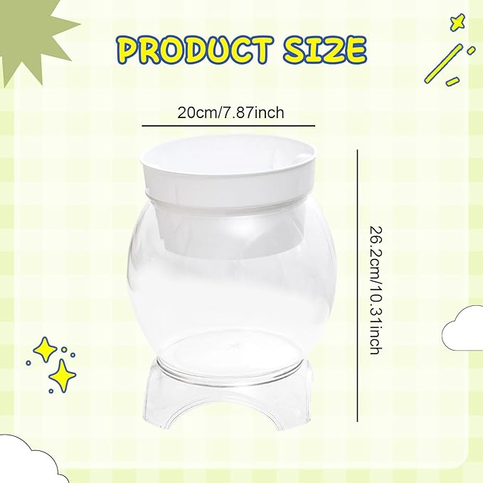Desktop Fish Bowl Aquarium Hydroponic Planter Creative for Home Landscaping for Living Room with Stand Transparent 2 in 1, 20cmx26.2cm