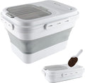 Geyecete Large dog food storage container dog food storage with Lids Handle Scoop Foldable cat food container pet food storage containers
