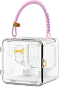 Bird Carrier - Transparent Portable Breathable Cage, Lightweight Travel Pet Backpack, Clear Viewing Comfort Design | Parakeets Conures Canaries Budgies for Parakeets Conures Canaries Budgies