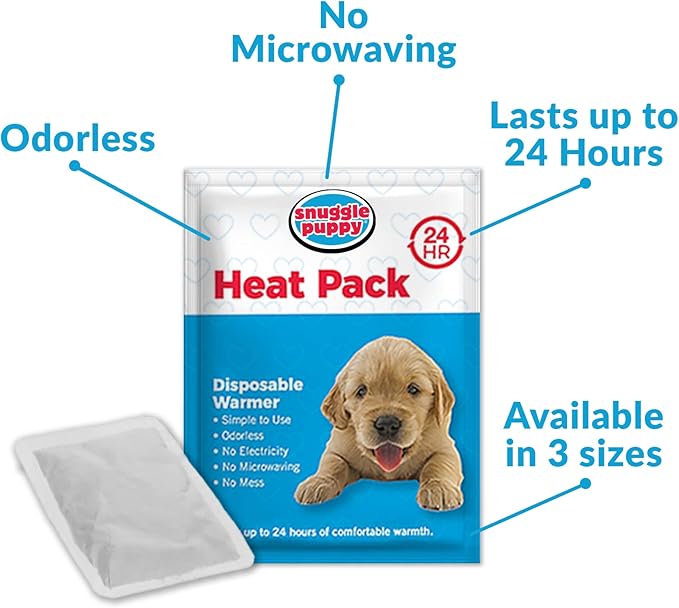 SmartPetLove Snuggle Puppy Replacement Heat Packs - 6 Odourless, Long Lasting Disposable Hand Warmers Made with All Natural Ingredients