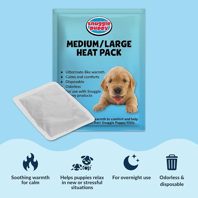 Snuggle Puppy Heartbeat Puppy Toy for Large Breeds, Plush Dog Toy with Real-Feel Pulse and Heat Pack for Crate Time, First Nights, and Rest - Biscuit