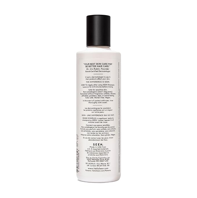 SEEN Conditioner, Fragrance Free - Non-Comedogenic Hair Conditioner - Dermatologist-Developed - Safe for Sensitive, Eczema & Acne Prone Skin