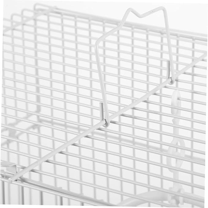 Generic Portable Metal Bird Carrier Cage for Parakeets Cockatiels and Birds Lightweight Travel Cage with Enhanced Airflow Wire Construction Stylish White Design for Home and Outdoor Use