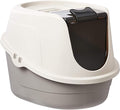 Amazon Basics No-Mess Hooded Enclosed Cat Litter Box with Odor Control and Swinging Door, Large, 24" x 18" x 17", Multicolor