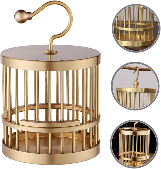 Happyyami 5pcs Antique Bird Cage Small Metal Tealight Holder Birdcage Lantern Candle Stand Mini Bird Cage Decor Fengshui Birdcage Ornament Feng Shui Ornament Office Brass Desktop Statuette