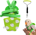 Adjustable Bird Diaper Harness Flight Suit Clothes with 80 Inch Flying Leash Rope for Parrots Conure Cockatiel (Green,Pigeon)