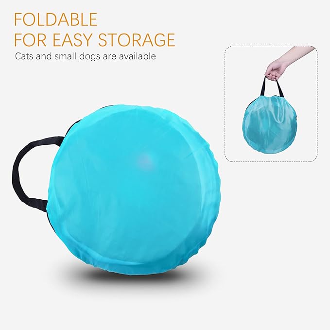 EGETOTA Cat Tunnel for Indoor Cats Large, with Play Ball S-Shape 5 Way Collapsible Interactive Peek Hole Pet Tube Toys, Puppy, Kitty, Kitten, Rabbit (Multicolor)