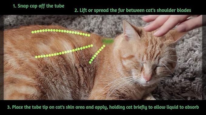ALZOO Natural Flea & Tick Squeeze-On for Cats, Helps Repel Fleas, Ticks & Mosquitos, Up to 3-Months Protection, Plant-Based Active Ingredients, Water-Resistant, 3 EZ-On Applicators Per Pack