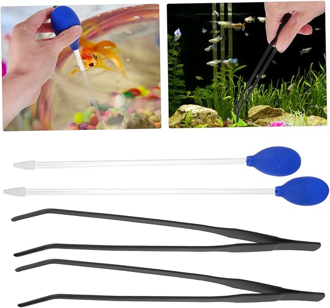 BESPORTBLE 4pcs Fish Tank Cleaning Tweezers and Waste Lightweight Aquarium Tools for Efficient Gravel and Residual Removal