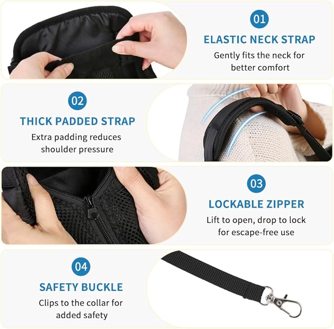 Mosago Dog Backpack Carrier with Thick Padded Bottom Support, Legs-Out Puppy Chest Carrier for Small Dogs 2.5–4 lbs, Adjustable Pet Front Carrier for Walking, Hiking, Camping, and Traveling