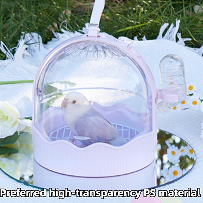 Pet Carriers Cage Portable Cage Parrot Bird Cage Outdoor Travel Camping Bird Parrot Cage with Water Bottle Bird Travel with Station Frame and Shoulder Strap Bird Travel Cage Bird Travel (Purple)