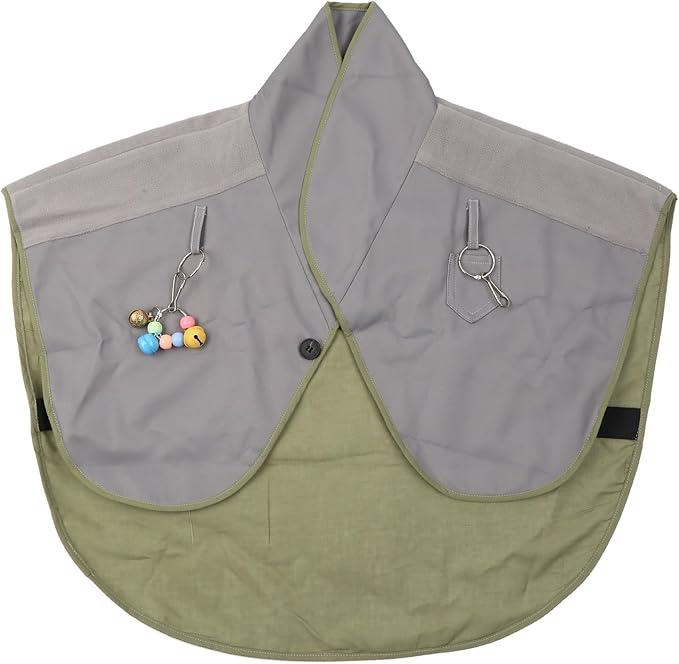 Interactively Play Parrot Shoulder Protector Neck Guard Pet Bird Parakeets Shawl Anti-Scratch Multifunctional Shawl - 1Pcs (Grey-Regular)